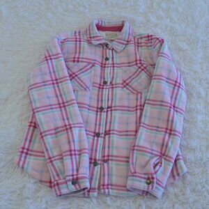 Weatherproof Vintage Kids Sherpa Lined Fleece Plaid Shirt Jacket Size L